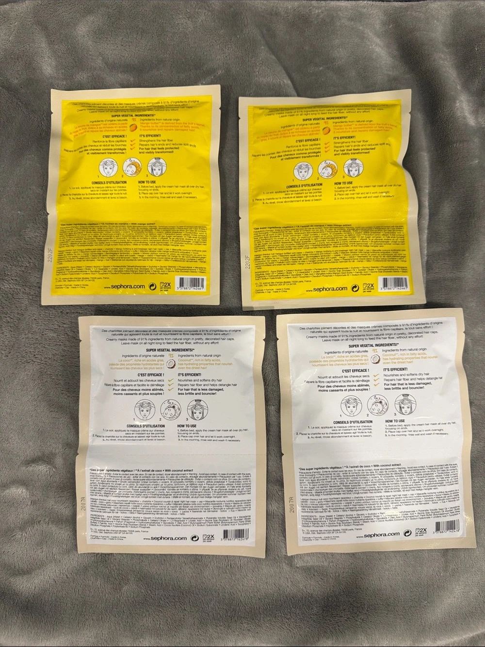 Sephora hair mask-Set of 4-Authentic-NWT